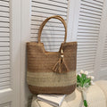 Women's Fashion Simple Tassel Decoration Shoulder Woven Bag