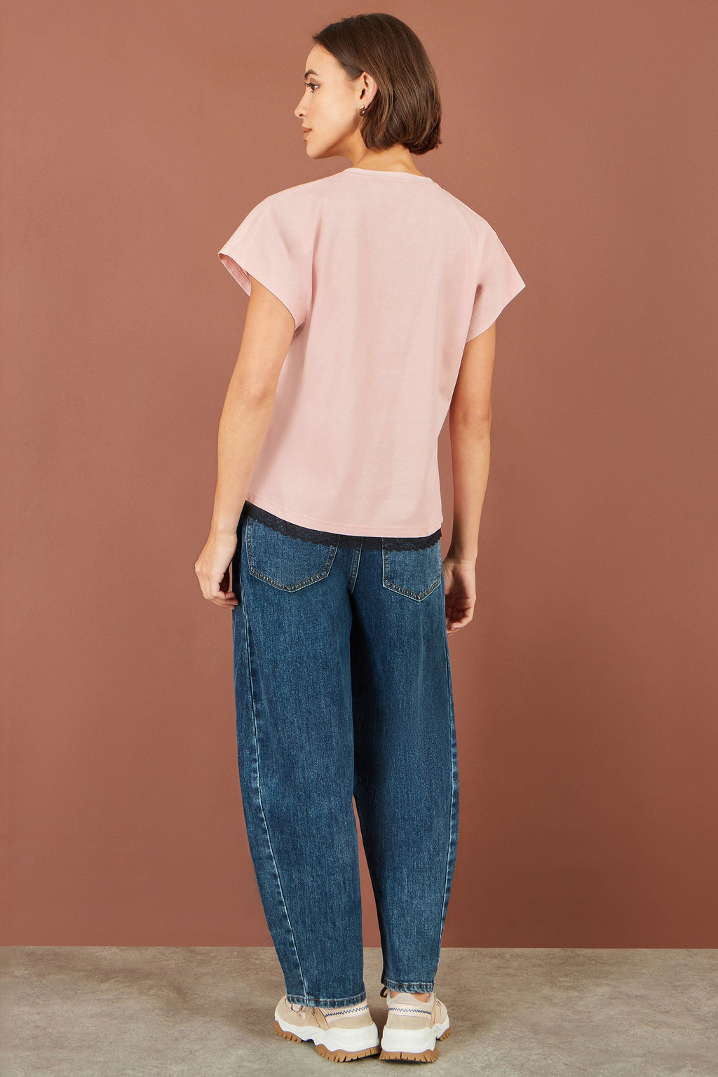 Yumi Pink Bow T-Shirt With Lace