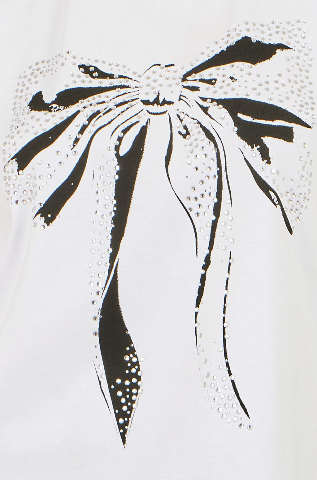 Yumi White Bow T-Shirt With Lace
